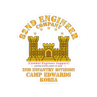 Kiss-Cut Stickers - Army - 82nd Engineer Company  - Camp Edwards -  Korea