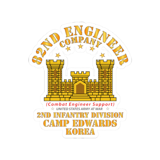 Kiss-Cut Stickers - Army - 82nd Engineer Company  - Camp Edwards -  Korea