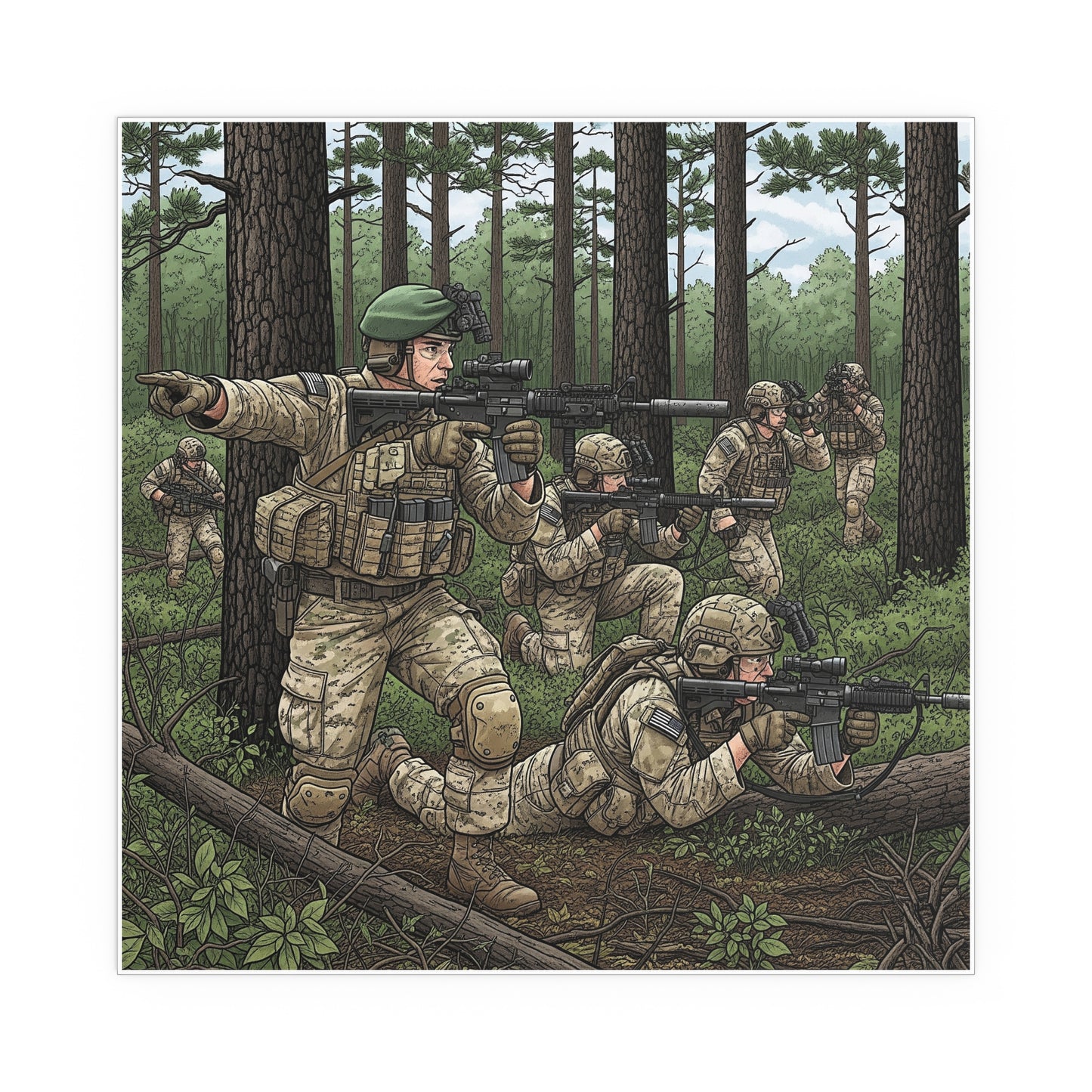 Indoor and Outdoor Silk Posters - Special Forces training at McKall