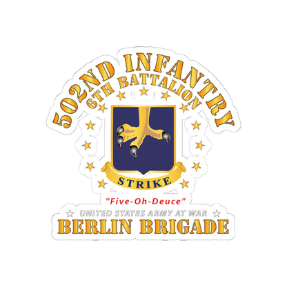 Kiss-Cut Stickers - Army - 6th Battalion 502nd Infantry - Berlin Brigade X 300