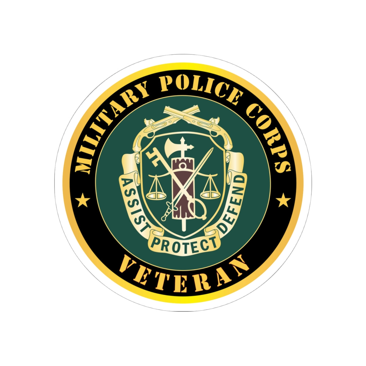 Kiss-Cut Stickers - Army - Military Police Corps Regimental Crest - Veteran