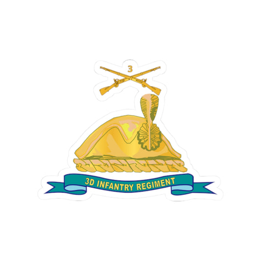 Kiss-Cut Stickers - Army - 3d Infantry Regiment - Gold - w Br - Ribbon