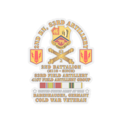 Kiss-Cut Stickers - Army - 2nd Bn 83rd Artillery - 41st FA Gp - Babenhausen Germany w COLD SVC