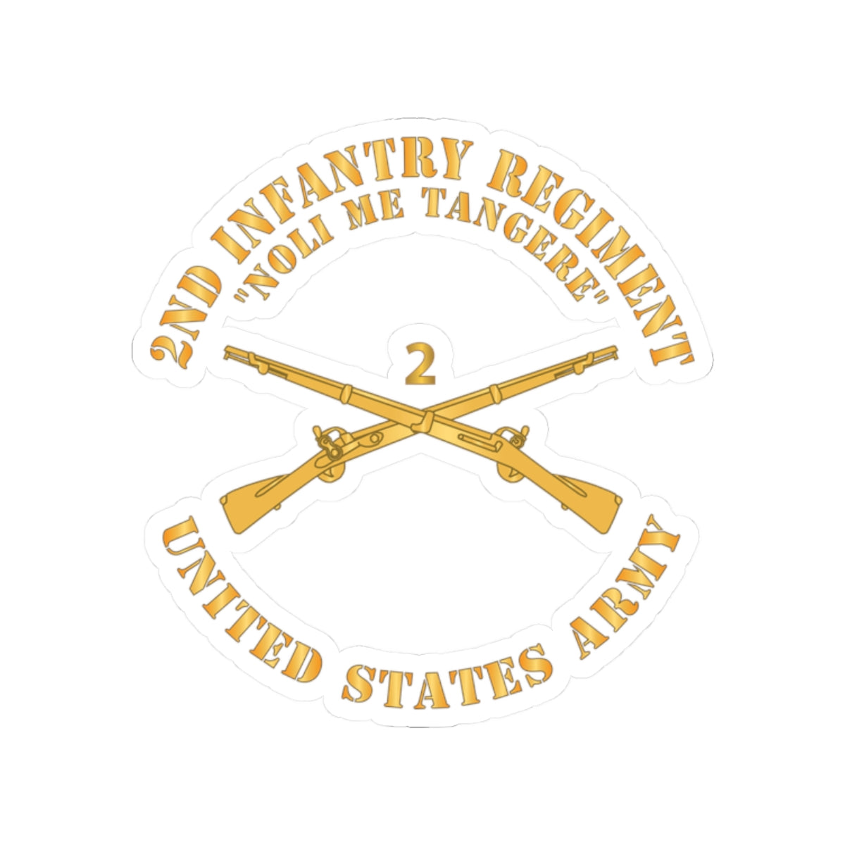 Kiss-Cut Stickers - Army - 2nd  Infantry Regiment Branch - Noli Me Tangere - US Army