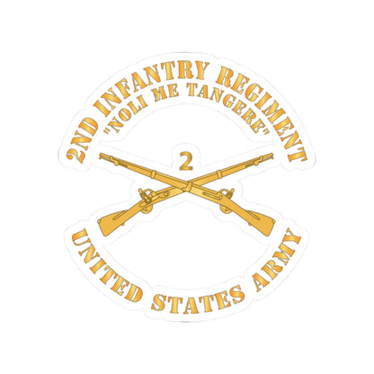 Kiss-Cut Stickers - Army - 2nd  Infantry Regiment Branch - Noli Me Tangere - US Army