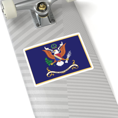 Kiss-Cut Stickers - Army - Regimental Colors - 1st Infantry Regiment  -- LOYALTY AND COURAGE - Infantry Branch - Flag w Fringe X 300