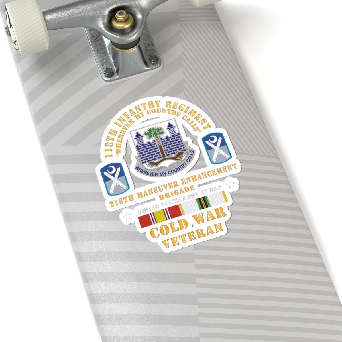 Kiss-Cut Stickers - Army -  118th Infantry Regiment - 218th Manuver Enhancment Bde (MEB) w COLD SVC
