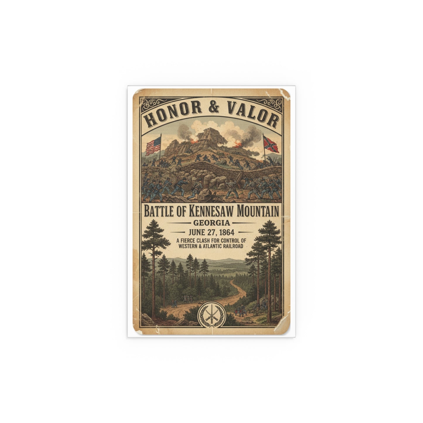 Indoor and Outdoor Silk Posters - Battle of Kennesaw Mountain
