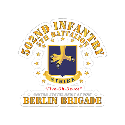 Kiss-Cut Stickers - Army - 5th Battalion 502nd Infantry - Berlin Brigade X 300