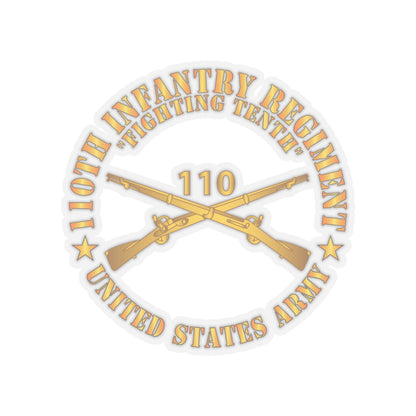 Kiss-Cut Stickers - Army - 110th Infantry Regiment - Fighting Tenth - Br X 300