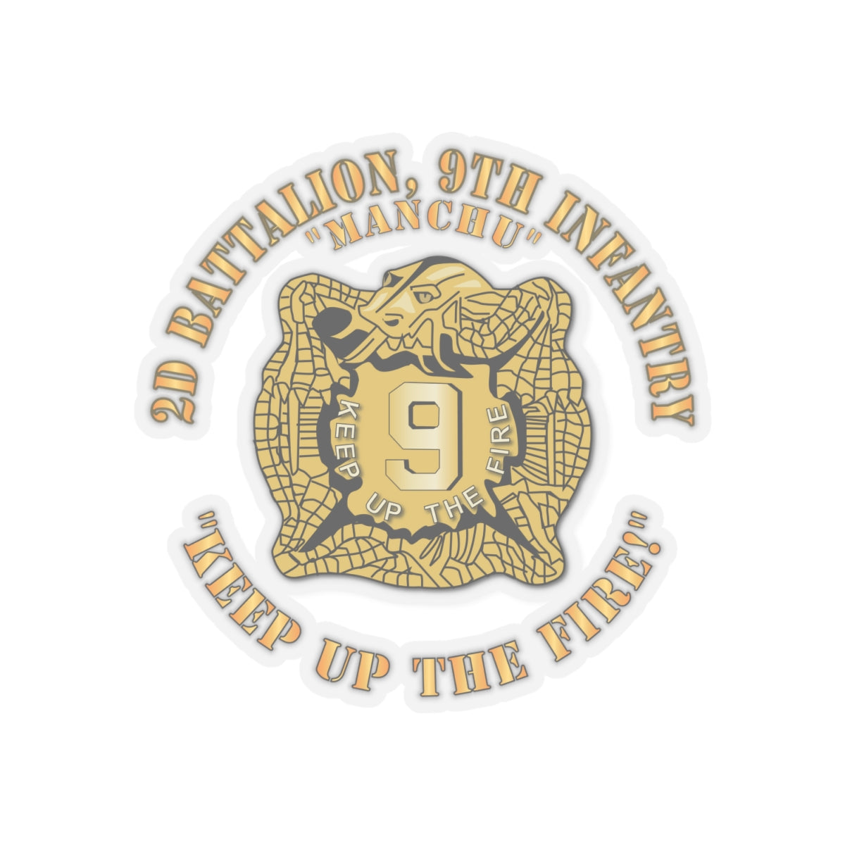 Kiss-Cut Stickers - Army - 2nd Bn 9th Infantry Regiment - Keep up the Fire X 300