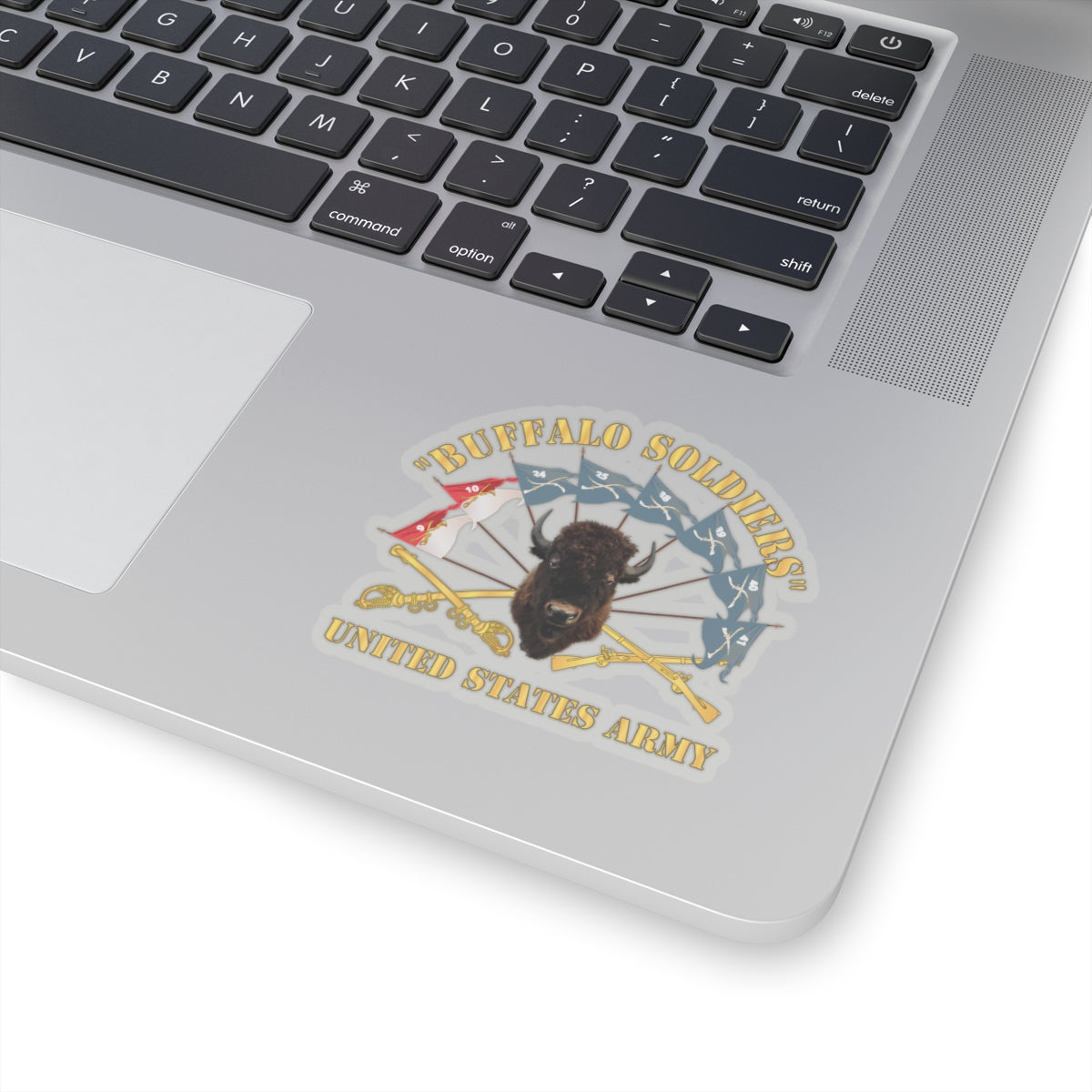 Kiss-Cut Stickers - Army - Buffalo Soldiers - Infantry - Cavalry Guidons w Buffalo Head - US Army