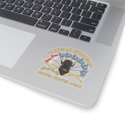 Kiss-Cut Stickers - Army - Buffalo Soldiers - Infantry - Cavalry Guidons w Buffalo Head - US Army