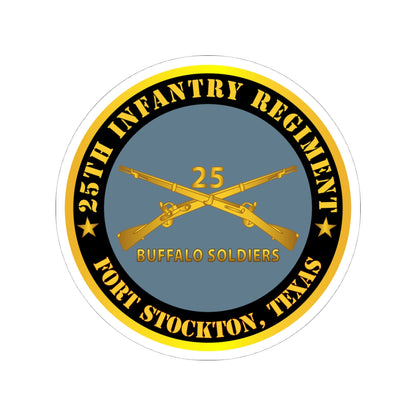 Kiss-Cut Stickers - Army - 25th Infantry Regiment - Fort Stockton, TX - Buffalo Soldiers w Inf Branch