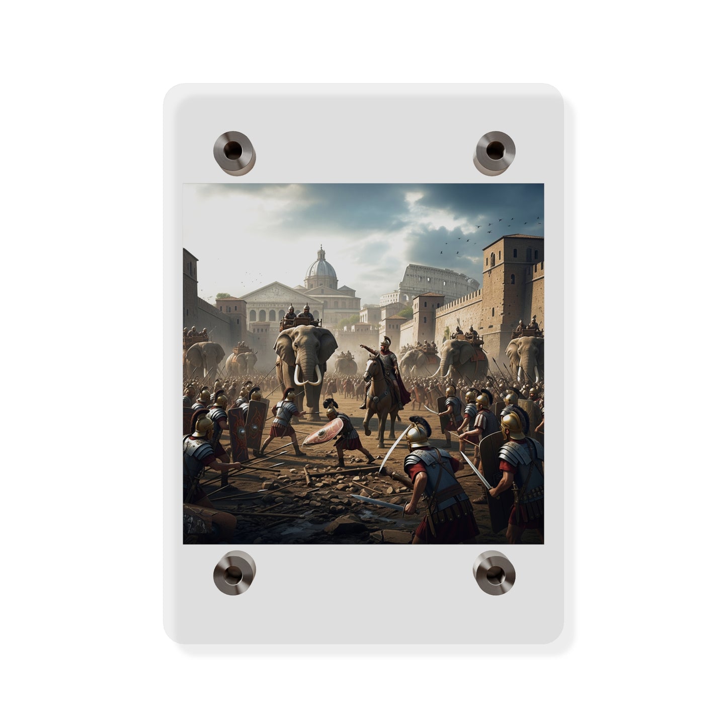 Acrylic Wall Art Panel - Hannibal Battling the Roman Legions as he Enters Rome