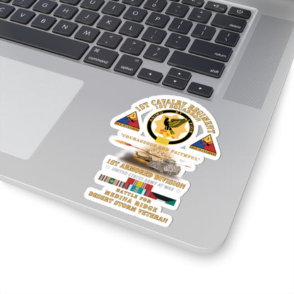 Kiss-Cut Stickers - Army - 1st Squadron 1st Cavalry Regiment - 1st AD - Battle Medina Ridge w M1 - M2 - D