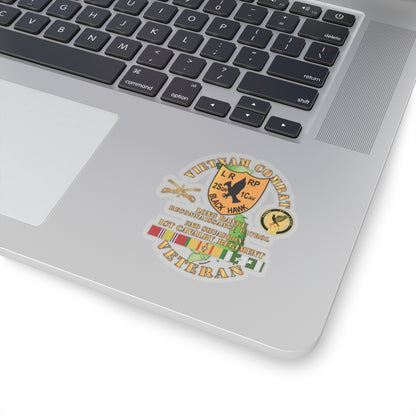 Kiss-Cut Stickers - Army - Vietnam Combat Veteran - 2nd Squadron, 1st Cav Regt  LRRP - Black Hawk w VN SVC