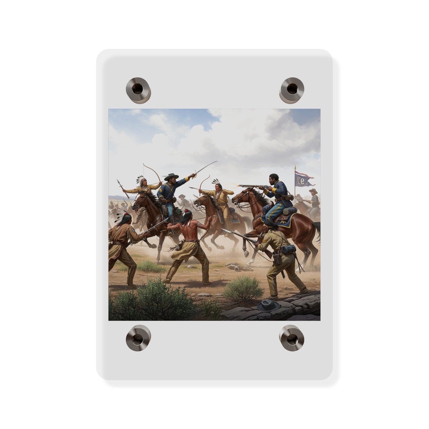 Acrylic Wall Art Panel - 9th Cavalry Regiment fighting Native Americans during the Indian Wars