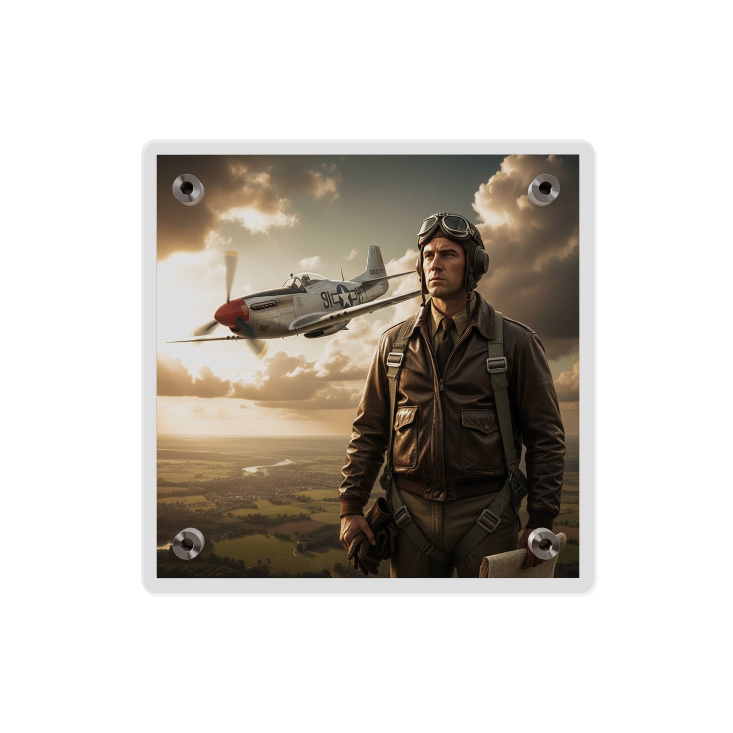 Acrylic Wall Art Panel - Army Air Corps Pilot