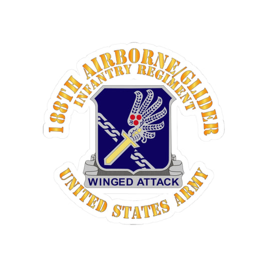 Kiss-Cut Stickers - Army  - 188th Airborne - Glider Infantry Regiment - DUI X 300