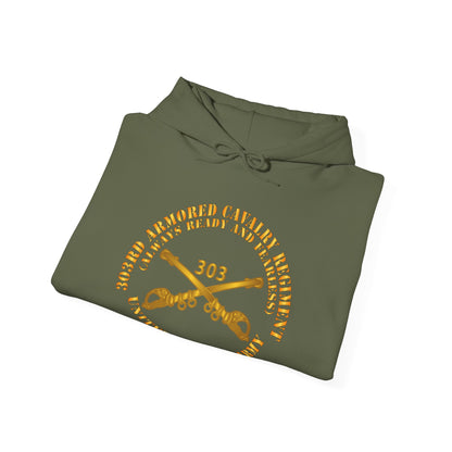 Unisex Heavy Blend™ Hooded Sweatshirt - Army - 1st Squadron, 303rd Armored Cavalry Regiment Branch - Always Ready and Fearless - US Army X 300