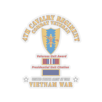 Kiss-Cut Stickers - Army - 4th Cavalry Regiment - Vietnam War w PUC and VUA X 300