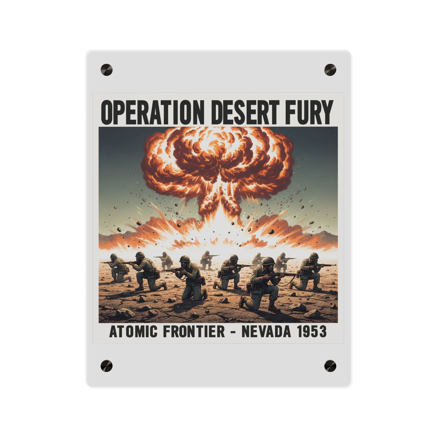 Acrylic Wall Art Panel - Atomic Testing in Nevada Desert Operation Fury