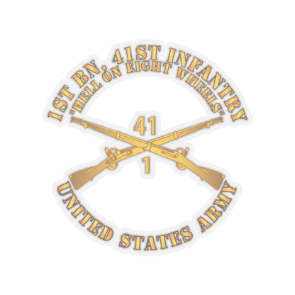 Kiss-Cut Stickers - Army - 1st Bn, 41st Infantry - Hell on 8 Wheels w Infantry Br