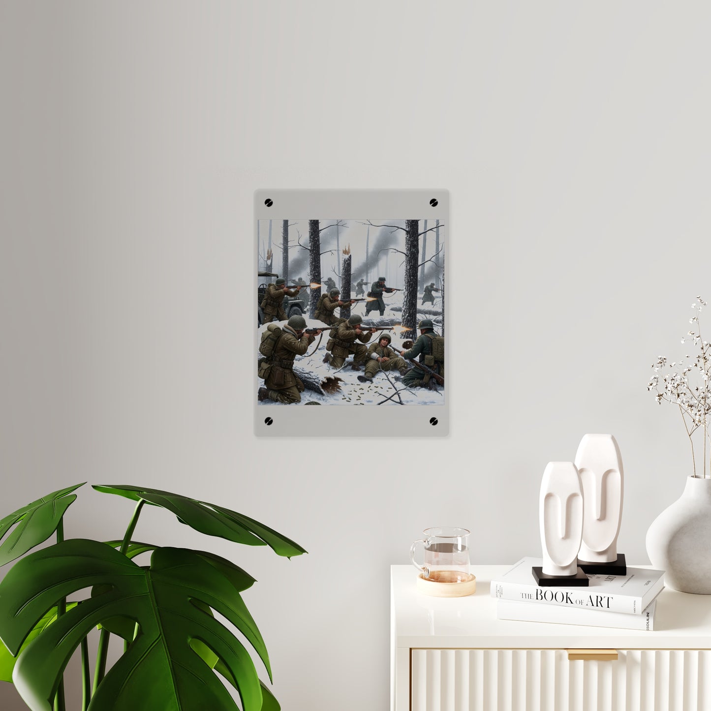 Acrylic Wall Art Panel - 101st Airborne Division fighting the German Army at the Battle of Bastogne