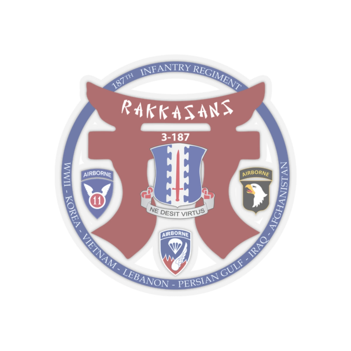 Kiss-Cut Stickers - 187th INF Regiment - Rakkasans - Special