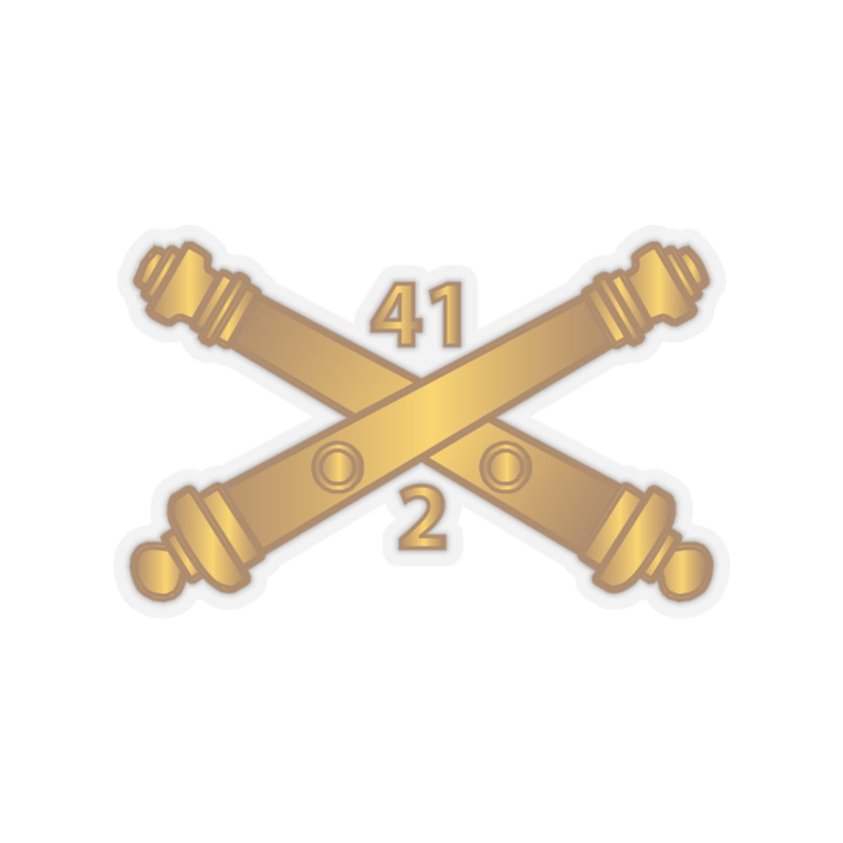 Kiss-Cut Stickers - Army - 2nd Bn 41st Artillery  w Branch X 300