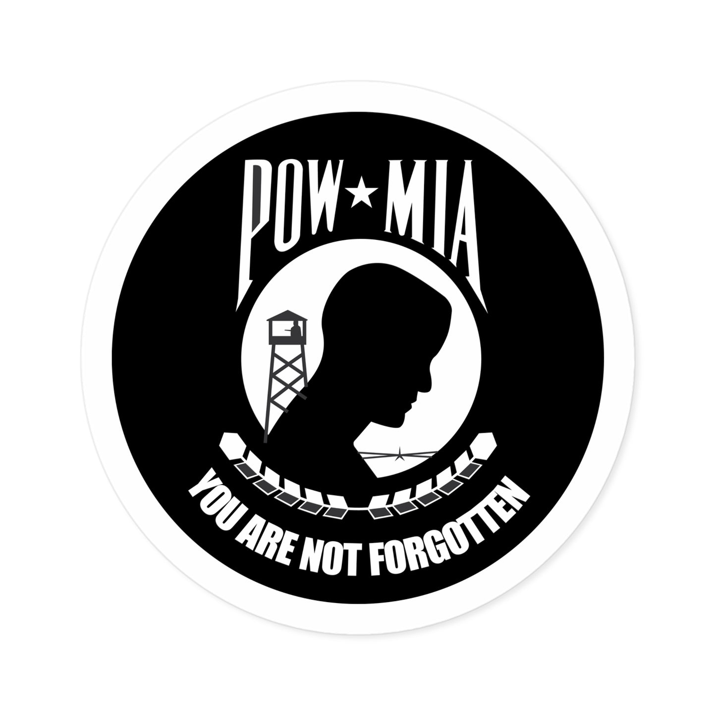 Round Stickers, Indoor\Outdoor POW/MIA Stickers - You Are Not Forgotten!