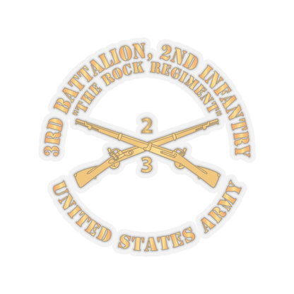 Kiss-Cut Stickers - Army - 3rd Battalion, 2nd Infantry Regiment Branch - The Rock Regiment - US Army