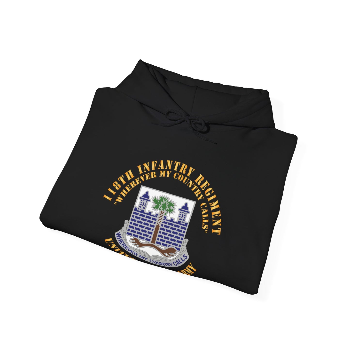 Unisex Heavy Blend™ Hooded Sweatshirt - Army -  118th Infantry Regiment - Wherever My Country Calls - US Army X 300