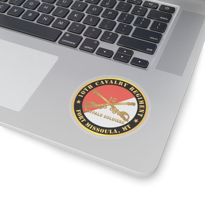 Kiss-Cut Stickers - Army - 10th Cavalry Regiment - Fort Missoula,  MT - Buffalo Soldiers w Cav Branch