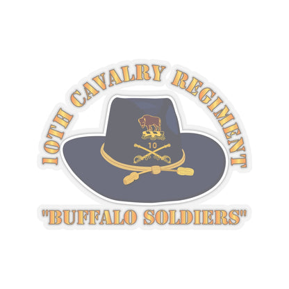 Kiss-Cut Stickers - Army - 10th Cavalry Regiment w Cav Hat - Buffalo Soldiers