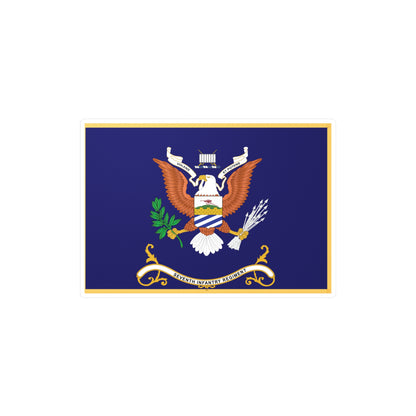 Kiss-Cut Vinyl Decals - Army - Regimental Colors - 7th Infantry Regiment  - VOLENS ET POTENS - Flag w Fringe X 300