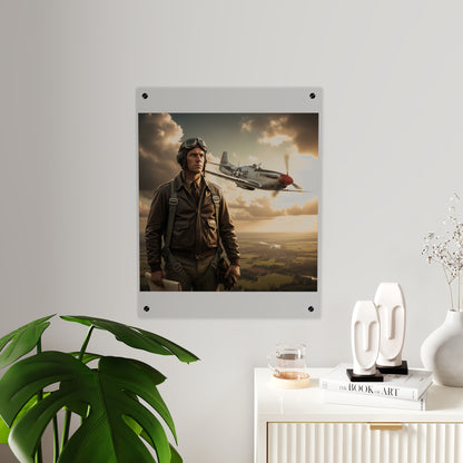 Acrylic Wall Art Panel - Army Air Corps Pilot