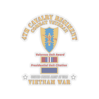 Kiss-Cut Stickers - Army - 4th Cavalry Regiment - Vietnam War w PUC and VUA X 300
