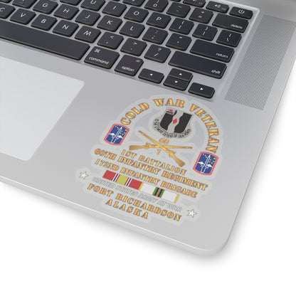 Kiss-Cut Stickers - Army - Cold War Vet - 1st Bn, 60th Inf - 172nd In Bde - Ft Richardson AK w COLD SVC X 300