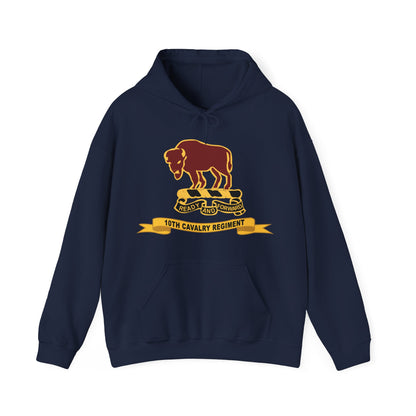 Unisex Heavy Blend™ Hooded Sweatshirt - Army  - 10th Cavalry Regiment w Ribbon X 300