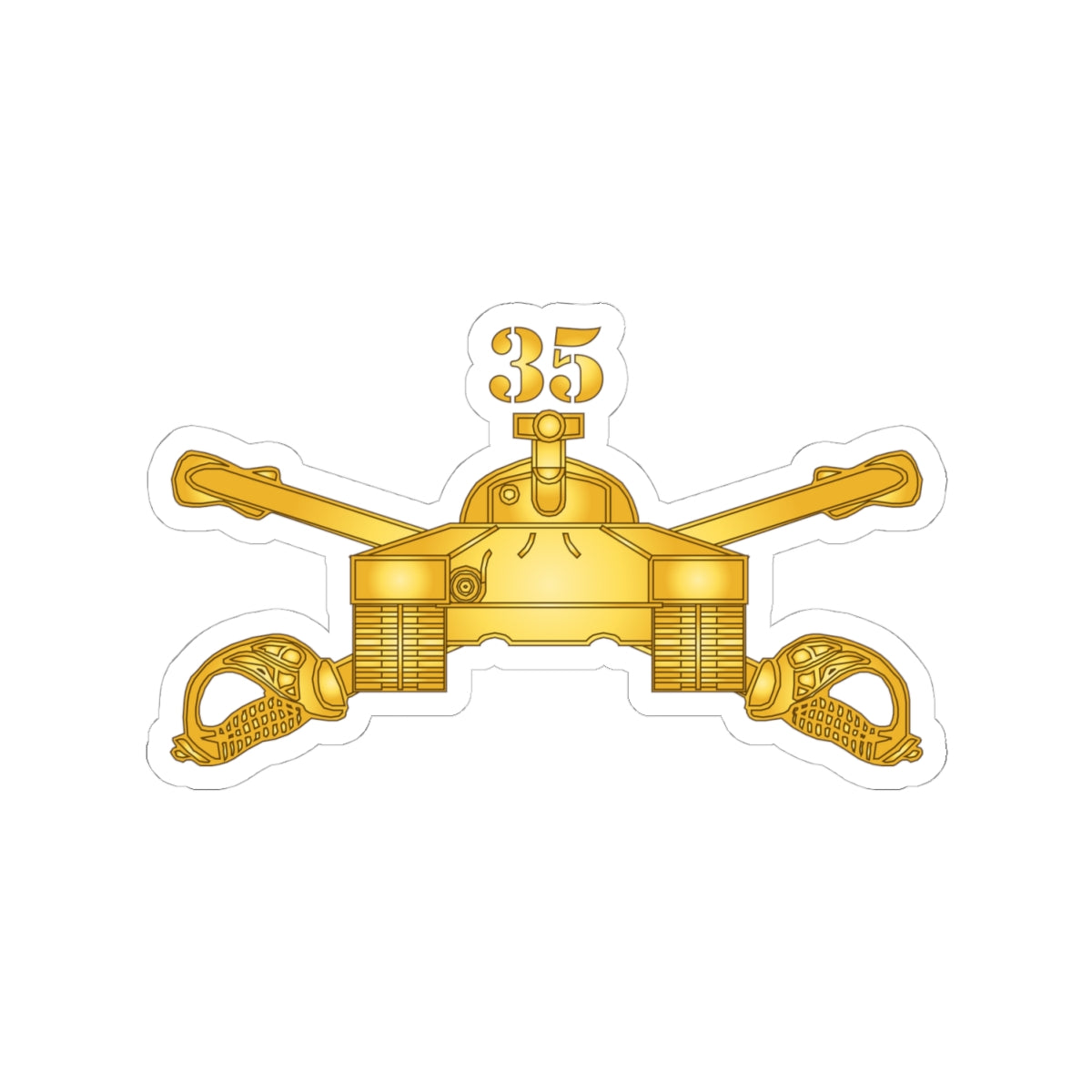 Kiss-Cut Stickers - Army -  35th Armor - Armor Branch wo Txt X 300