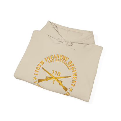 Unisex Heavy Blend™ Hooded Sweatshirt - Army - 1st Battalion, 110th Infantry Regiment - Br  X 300