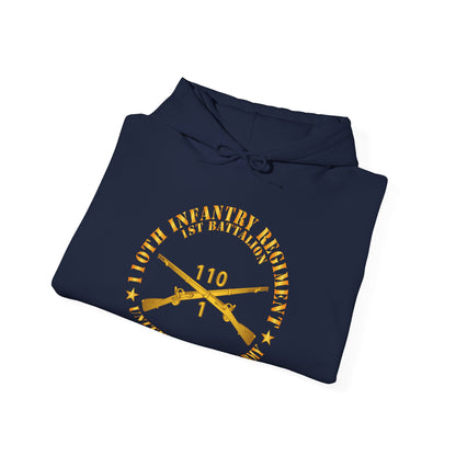 Unisex Heavy Blend™ Hooded Sweatshirt - Army - 1st Battalion, 110th Infantry Regiment - Br  X 300