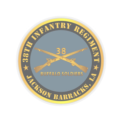 Kiss-Cut Stickers - Army - 38th Infantry Regiment - Buffalo Soldiers - Jackson Barracks, LA w Inf Branch