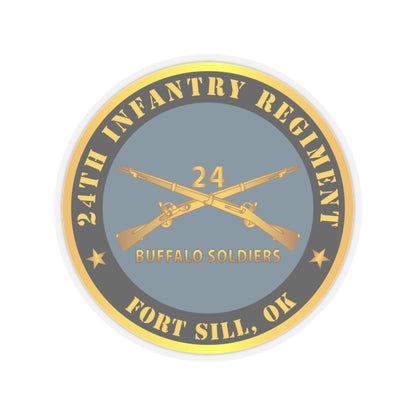 Kiss-Cut Stickers - Army - 24th Infantry Regiment - Fort Sill, OK - Buffalo Soldiers w Inf Branch