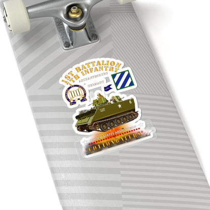 Kiss-Cut Stickers - Army - 1st Bn 7th Infantry - Aschaffenburg FRG - M113 APC  - CottonBalers X 300