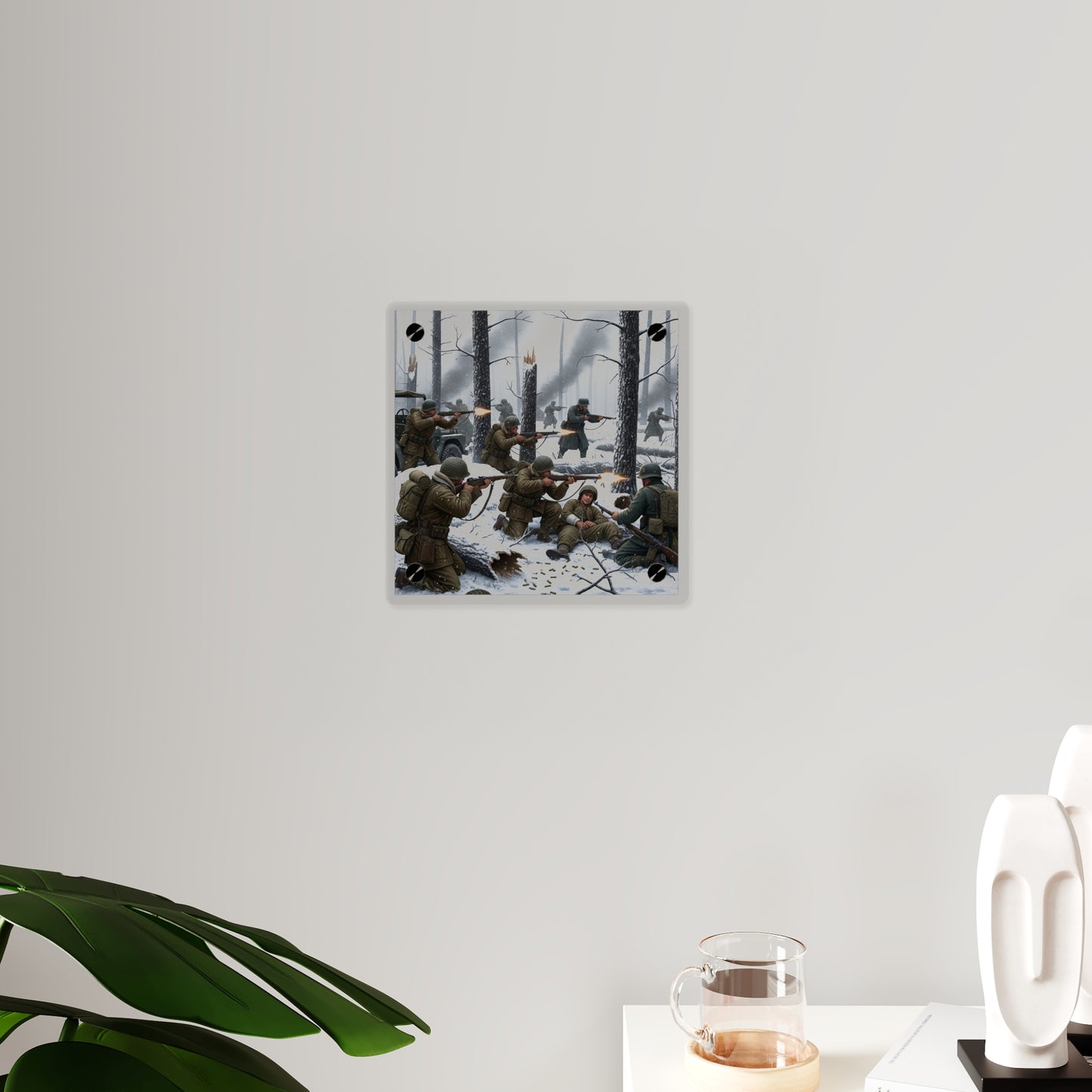 Acrylic Wall Art Panel - 101st Airborne Division fighting the German Army at the Battle of Bastogne