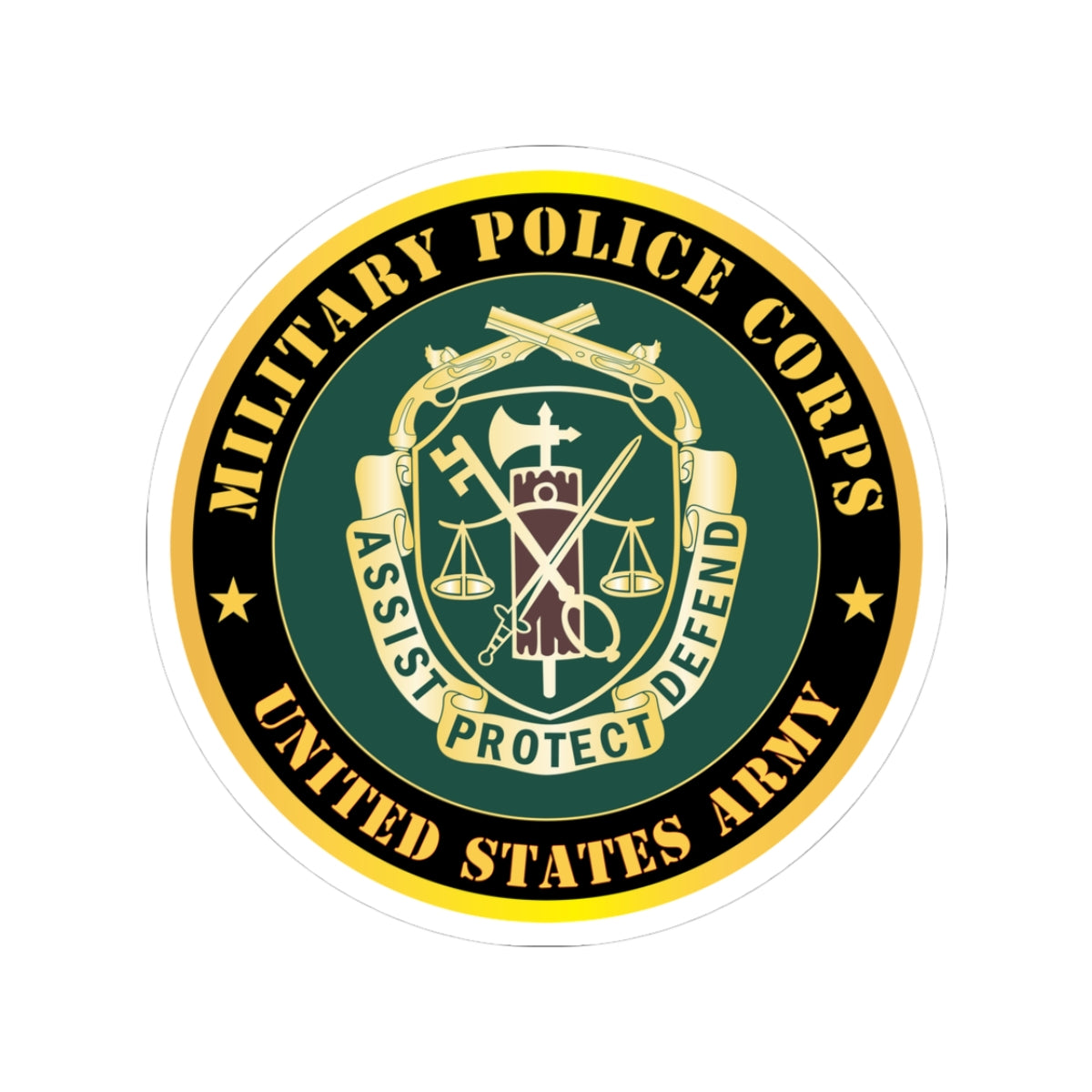 Kiss-Cut Stickers - Army - Military Police Corps Regimental Crest - United States Army