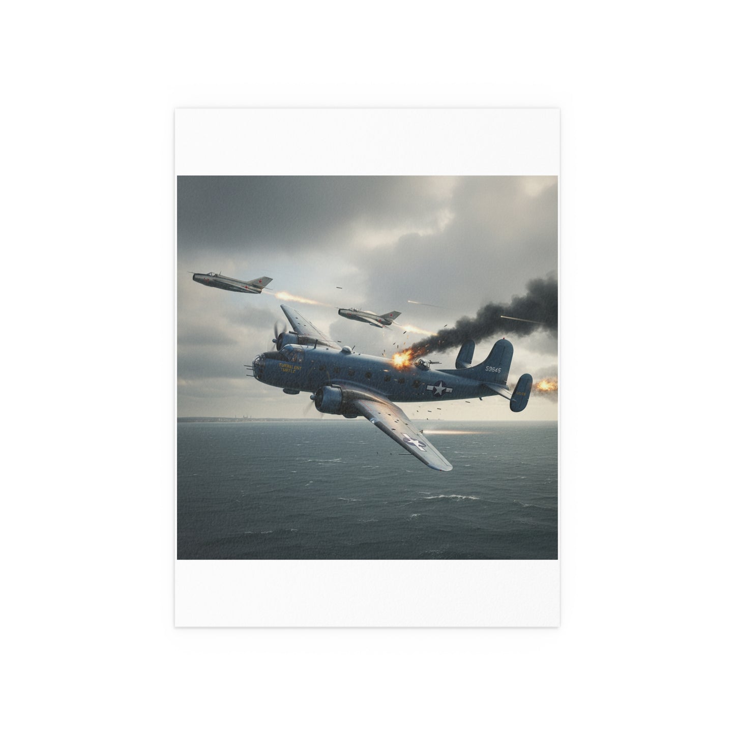 Indoor and Outdoor Silk Posters - April 8, 1950, Baltic Sea - Latvia Soviet fighters shot down a U.S. Navy PB4Y-2 - Liberator - Cold War